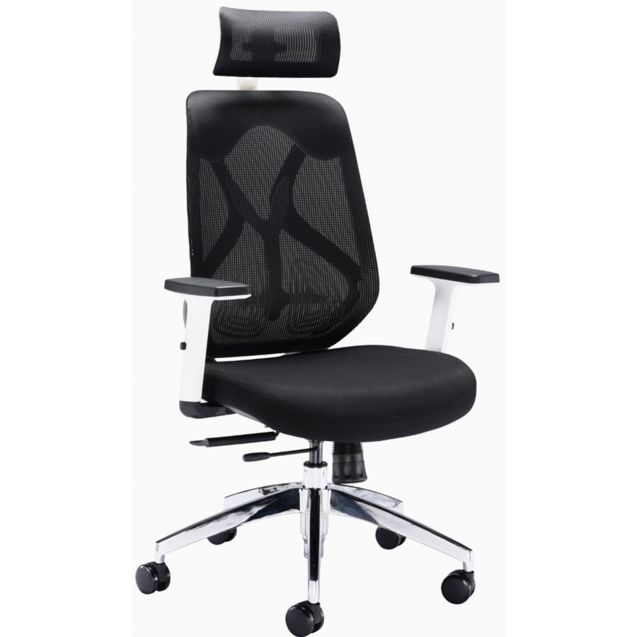 Maldini White Frame Mesh Posture Ergonomic Chair